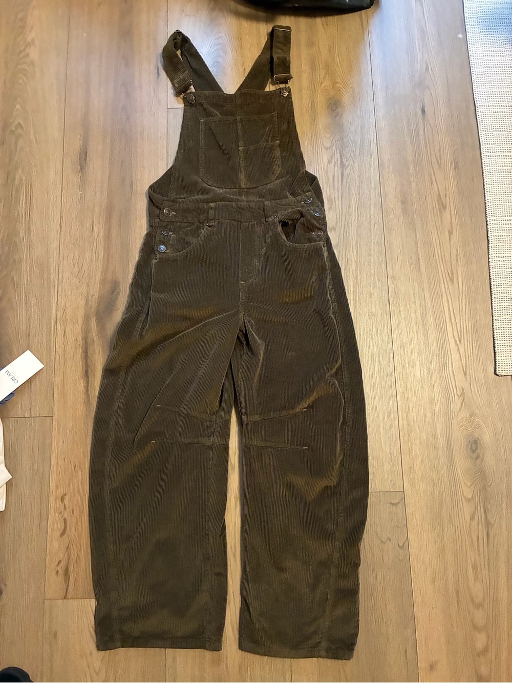 Free People Good Luck Barrel Green Corduroy